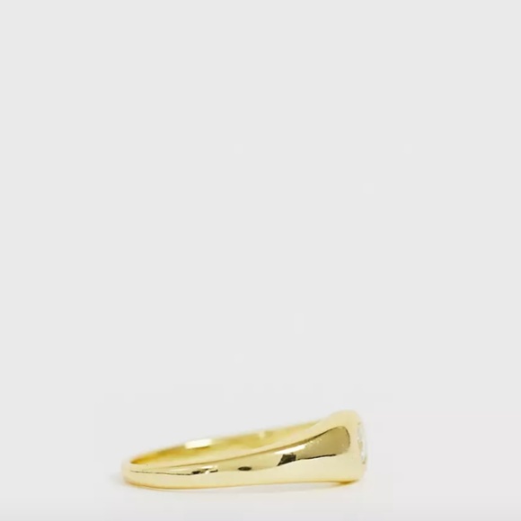 Shashi Sterling Silver 18k Gold Plated CZ Solitaire Ring 6 - Picture 2 of 4